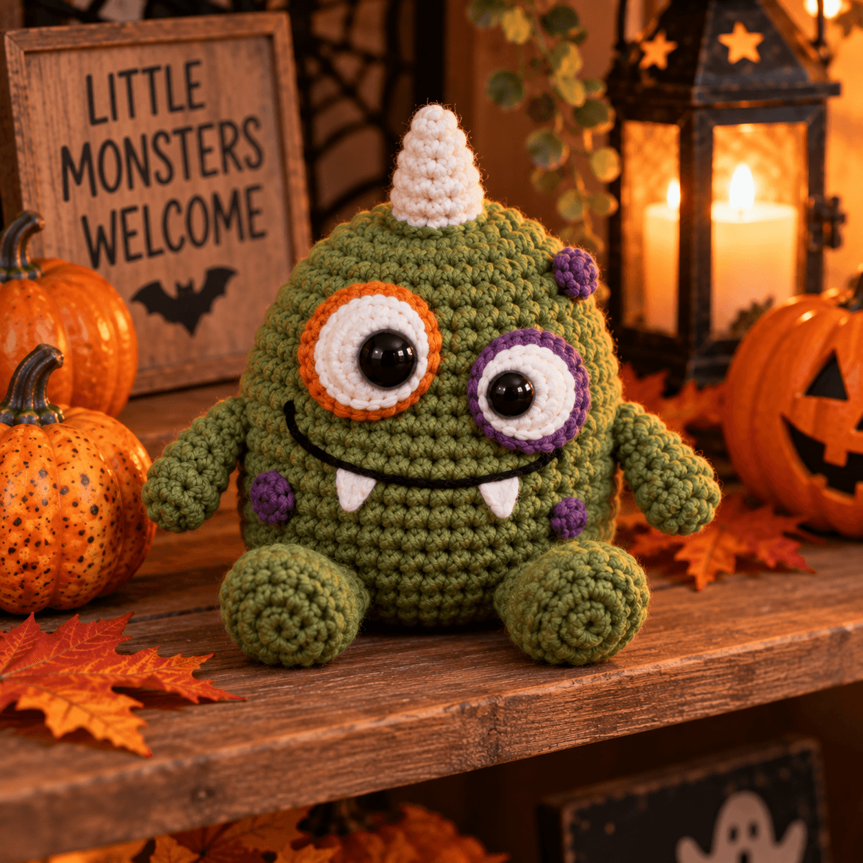 Crochet Green Monster Pattern (Easy Amigurumi Halloween Monster)