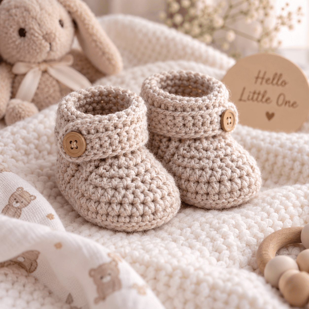 Crochet Baby Booties Pattern (Easy Newborn Shoes)