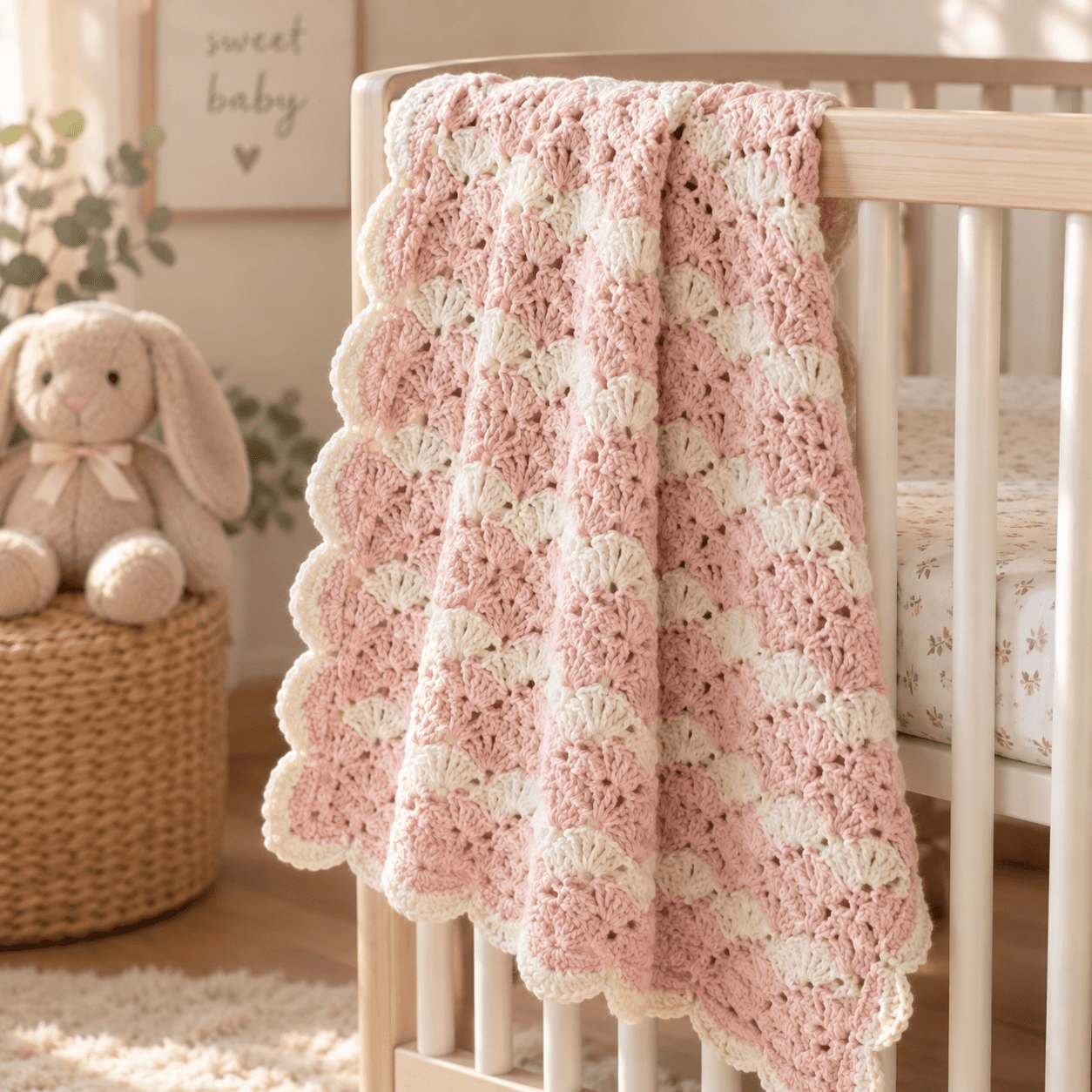 Crochet Baby Swaddle Blanket Pattern (Easy Soft Receiving Blanket)