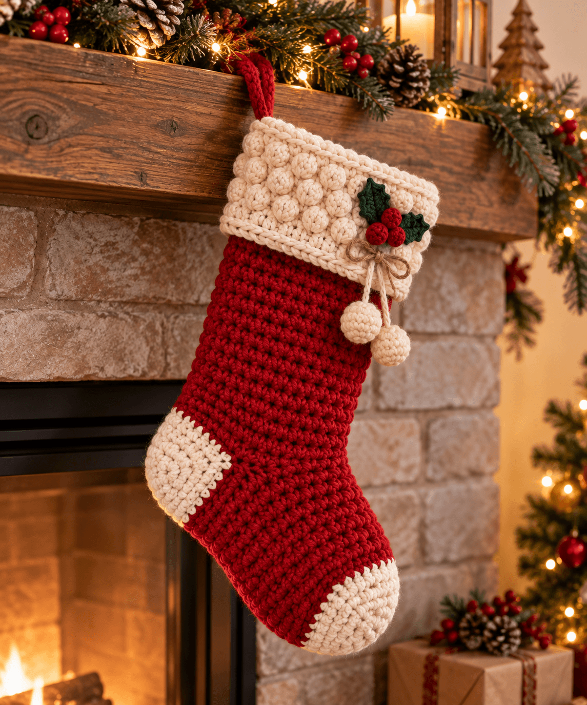 Crochet Christmas Stocking Pattern (Easy Holiday Decor)