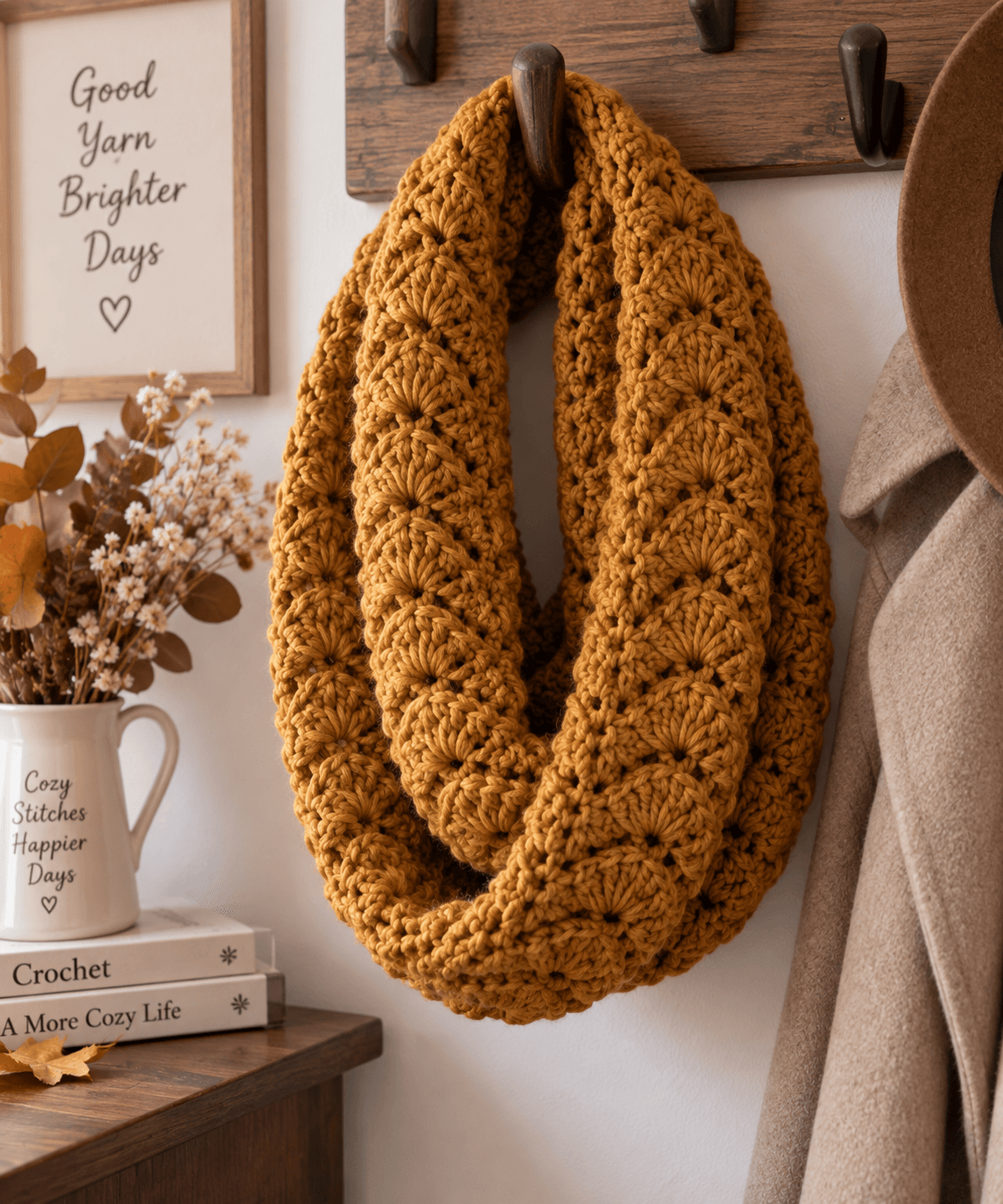 Crochet Infinity Scarf Pattern (Easy One-Skein Project)
