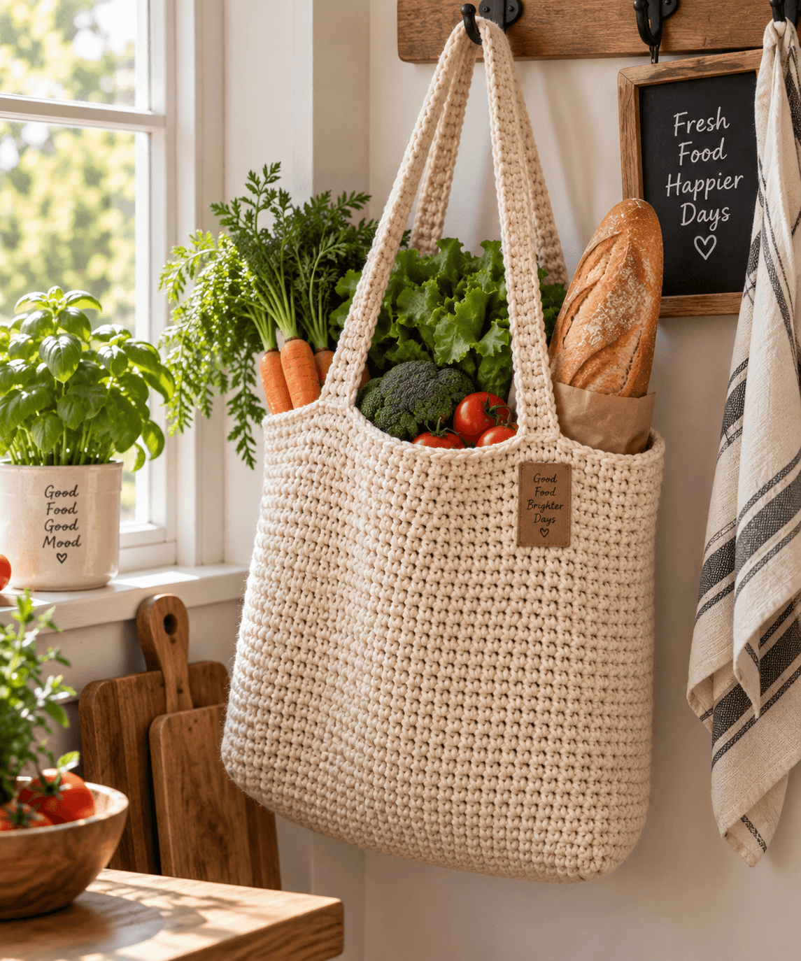 Crochet Tote Bag Pattern (Easy Market Bag for Beginners)