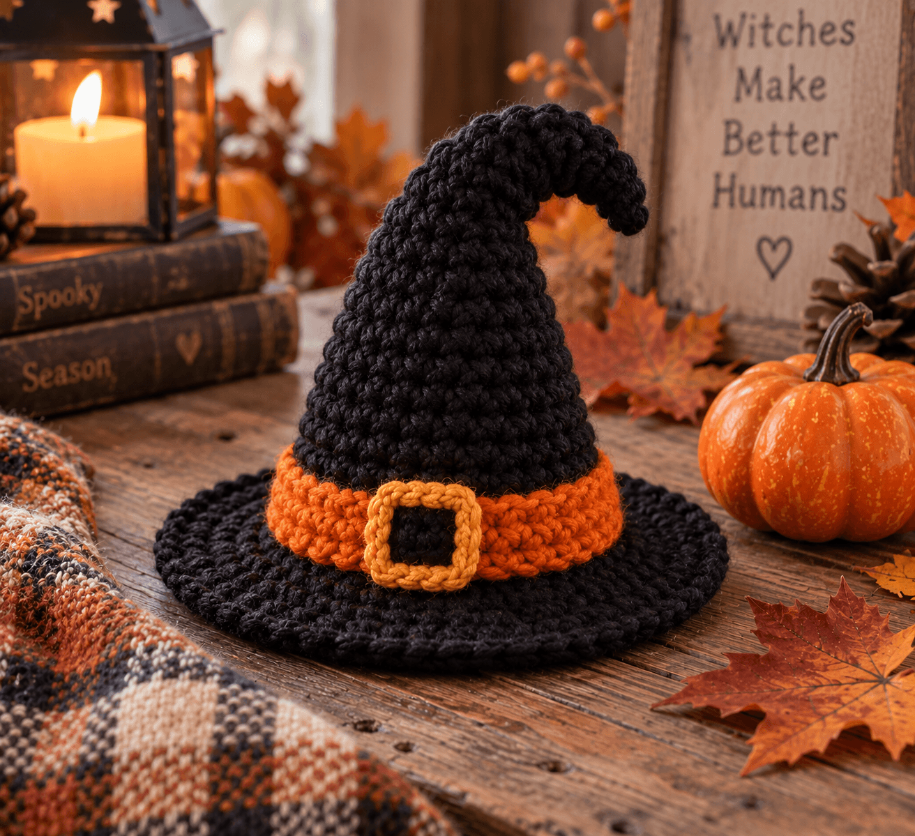 Crochet Witch Hat Pattern (Easy Halloween Mini Hat Decor)
